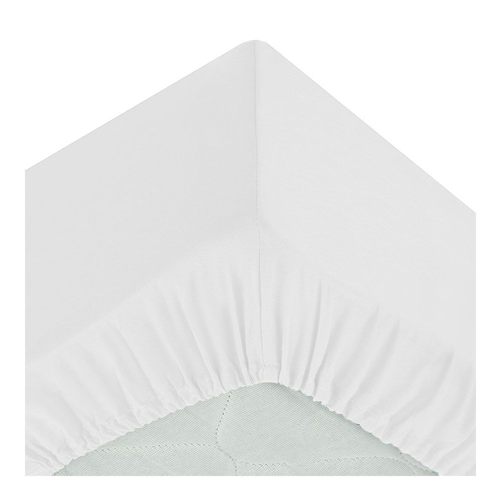Lençol de baixo com elástico, algodão, branco, 140 x 190 cm
