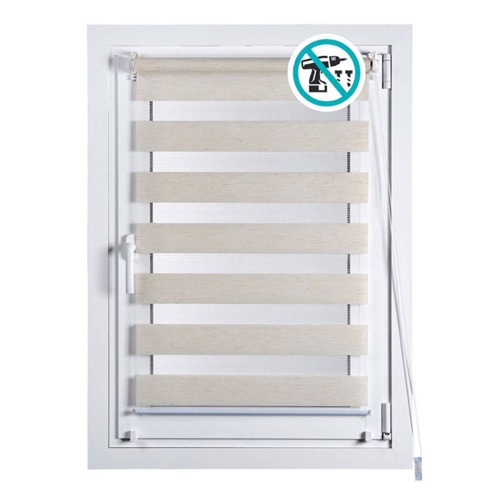 Cortina de rolo CLIP & FIX, DIA e noite, linho 150 x 180 cm