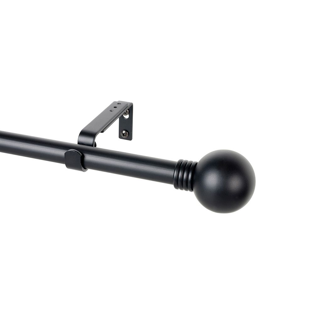 KIT de varão de cortina extensível preto com argolas 160-300 cm - Image 2