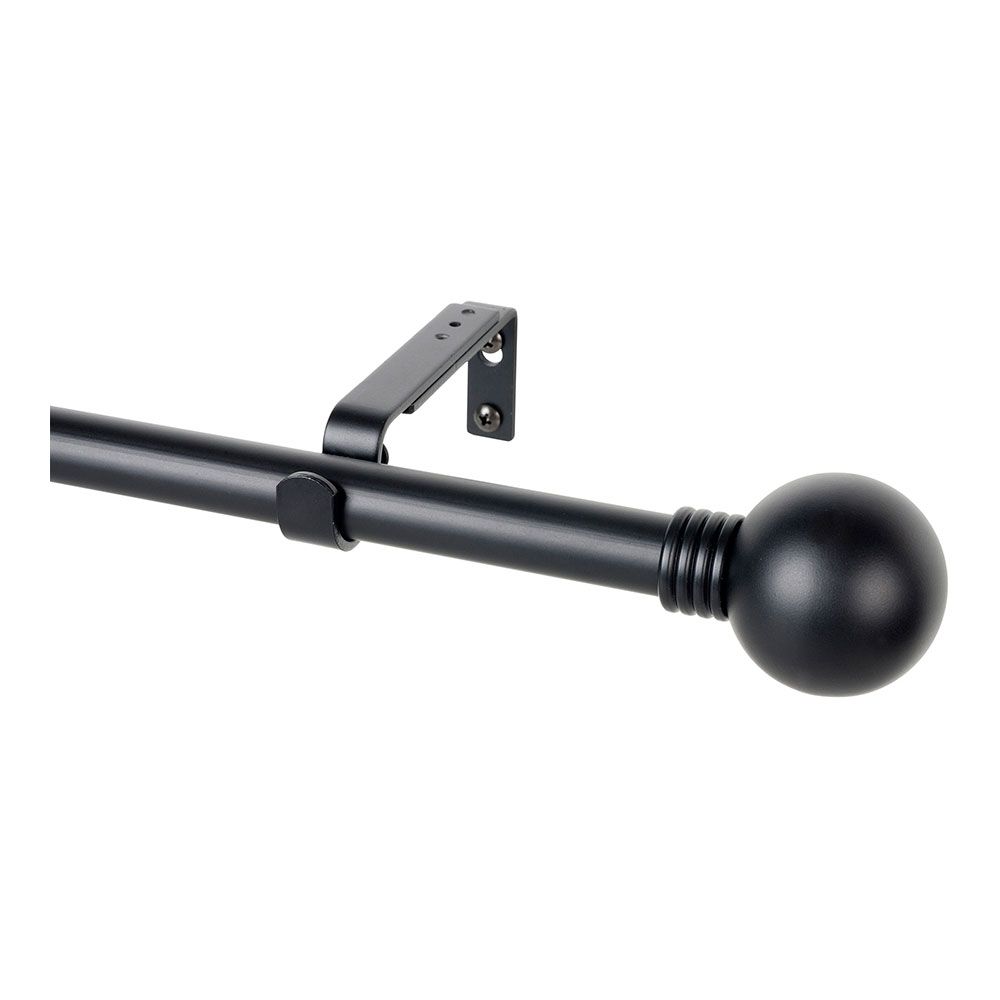 KIT de varão de cortina extensível preto com argolas 110-200 cm - Image 4