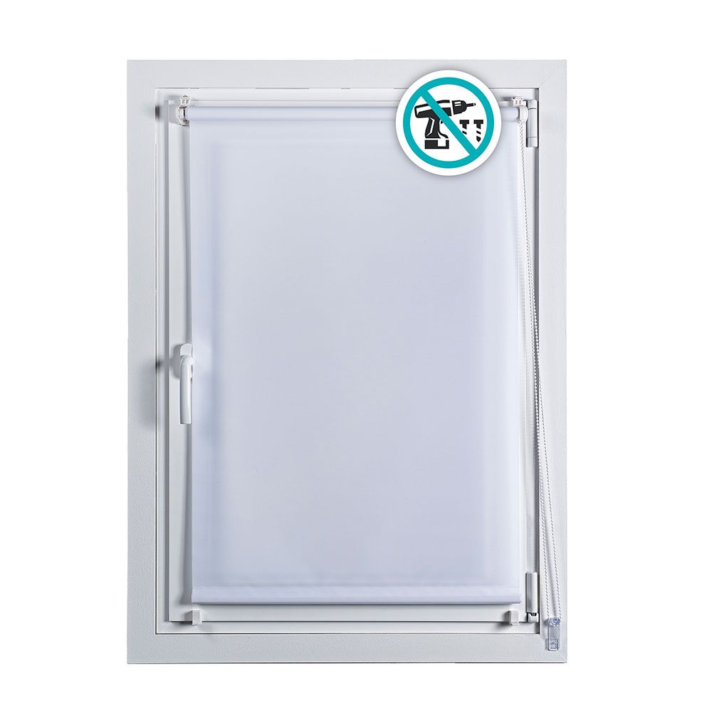 Cortina de rolo CLIP & FIX branca, 90 x 180 cm