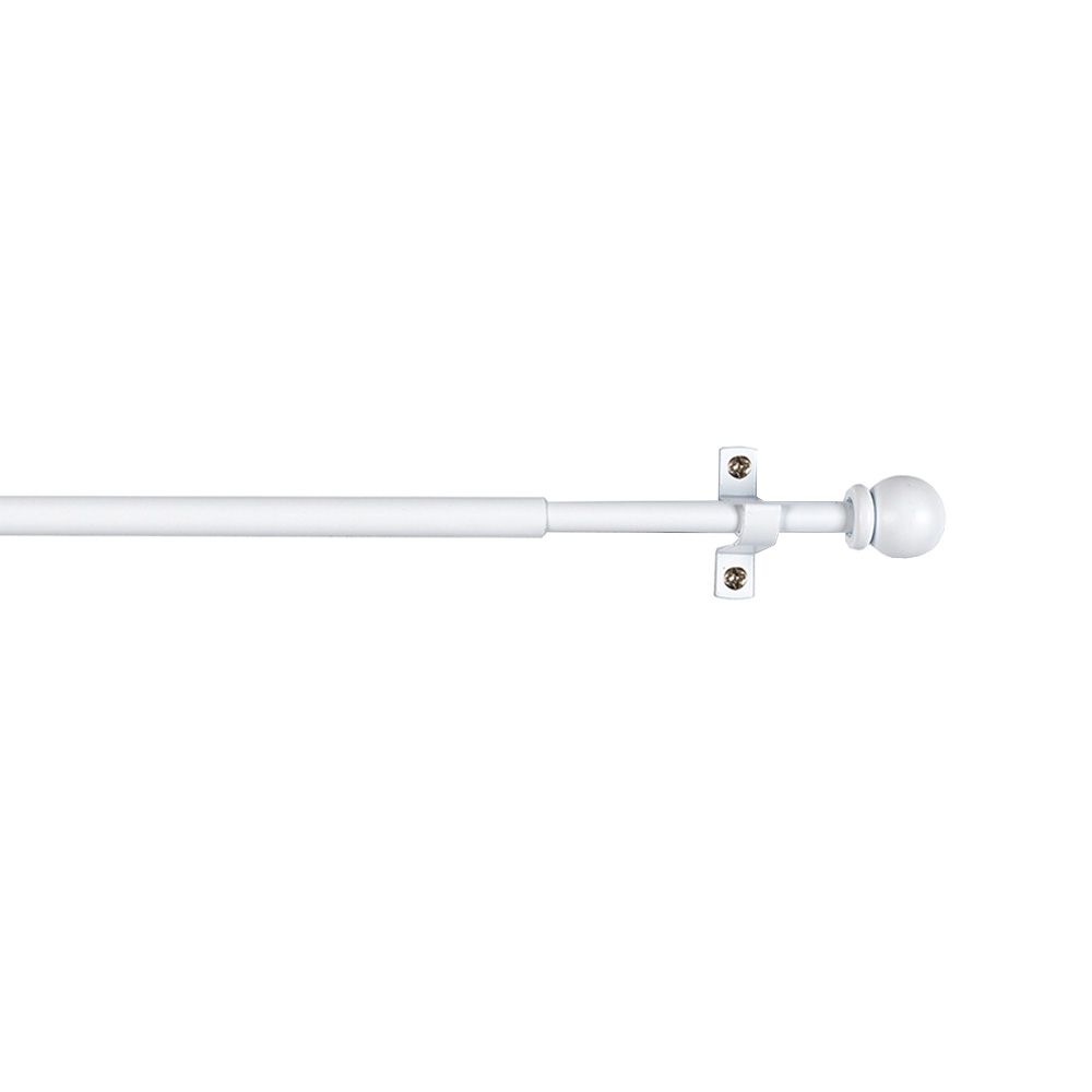 Varão de cortina extensível deco sphere branco, 70-120 cm