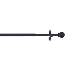 Varão de cortina extensível deco sphere, preto, 120-215 cm