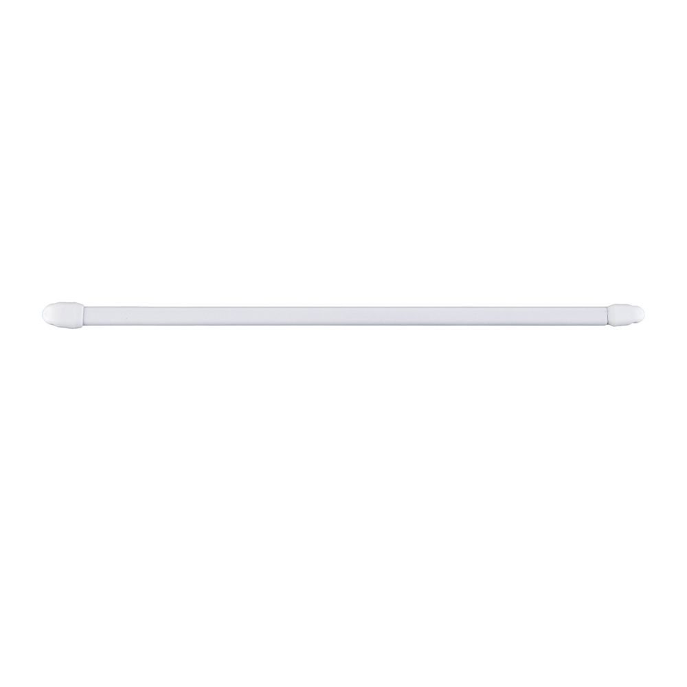 Varão de cortina extensível plano branco, Ø1,1 x 40 - 65 cm, 2 UDS