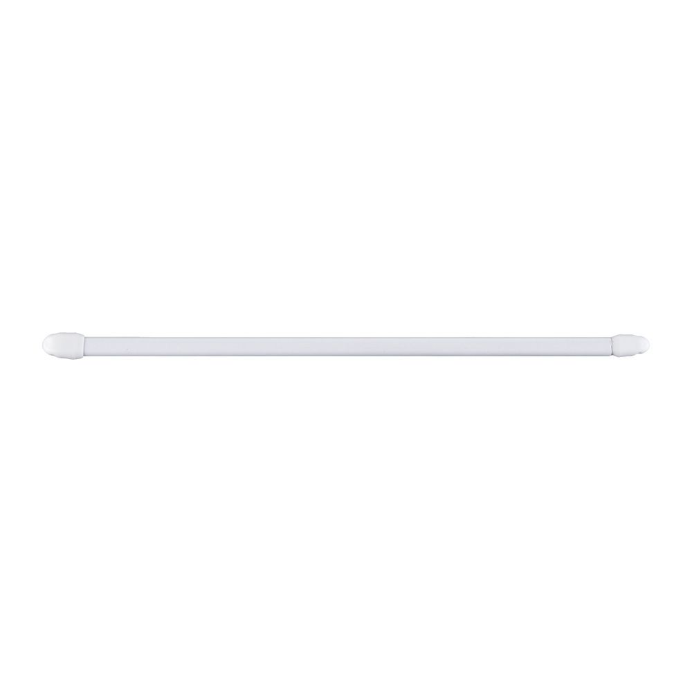 Varão de cortina extensível plano branco, Ø1,1 x 80 - 145 cm, 2 UDS