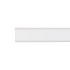 Barra de guarda-roupa, oval, metal com acabamento branco, 200 cm