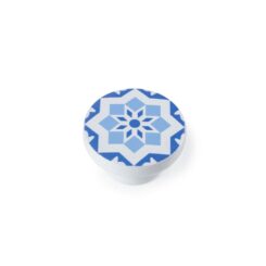 REI Puxador para móveis, modelo e242, em madeira com acabamento azul, ø38 mm, blister 4 unidades