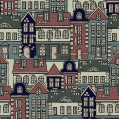 THINGS HOME TRADE Toalha de mesa anti-manchas Town 140 x 140 cm