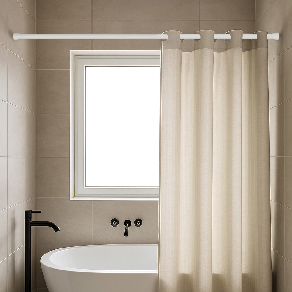 Barra extensível multiuso a pressão sem furos, branca, Ø2,8 - 2,5 x 70 - 120 cm - Image 4