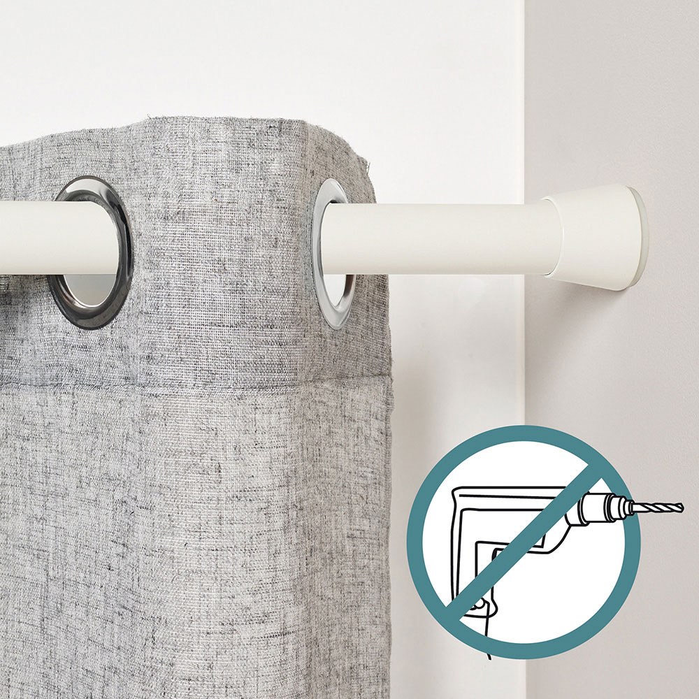 Barra extensível multiuso a pressão sem furos, branca, Ø2,8 - 2,5 x 120 - 210 cm - Image 2
