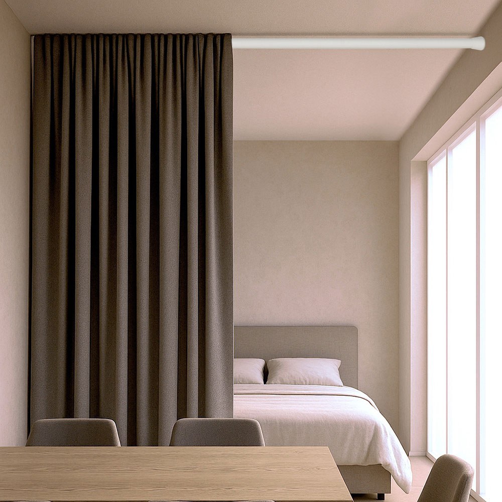 Barra extensível multiuso a pressão sem furos, branca, Ø2,8 - 2,5 x 120 - 210 cm - Image 3