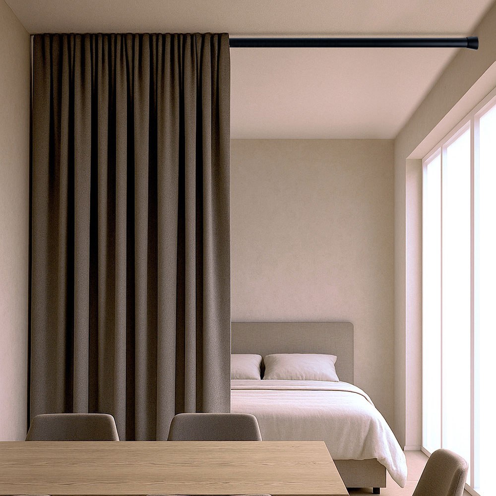 Barra extensível multiuso a pressão sem furos, preta, Ø2,8 - 2,5 x 70 - 120 cm - Image 3