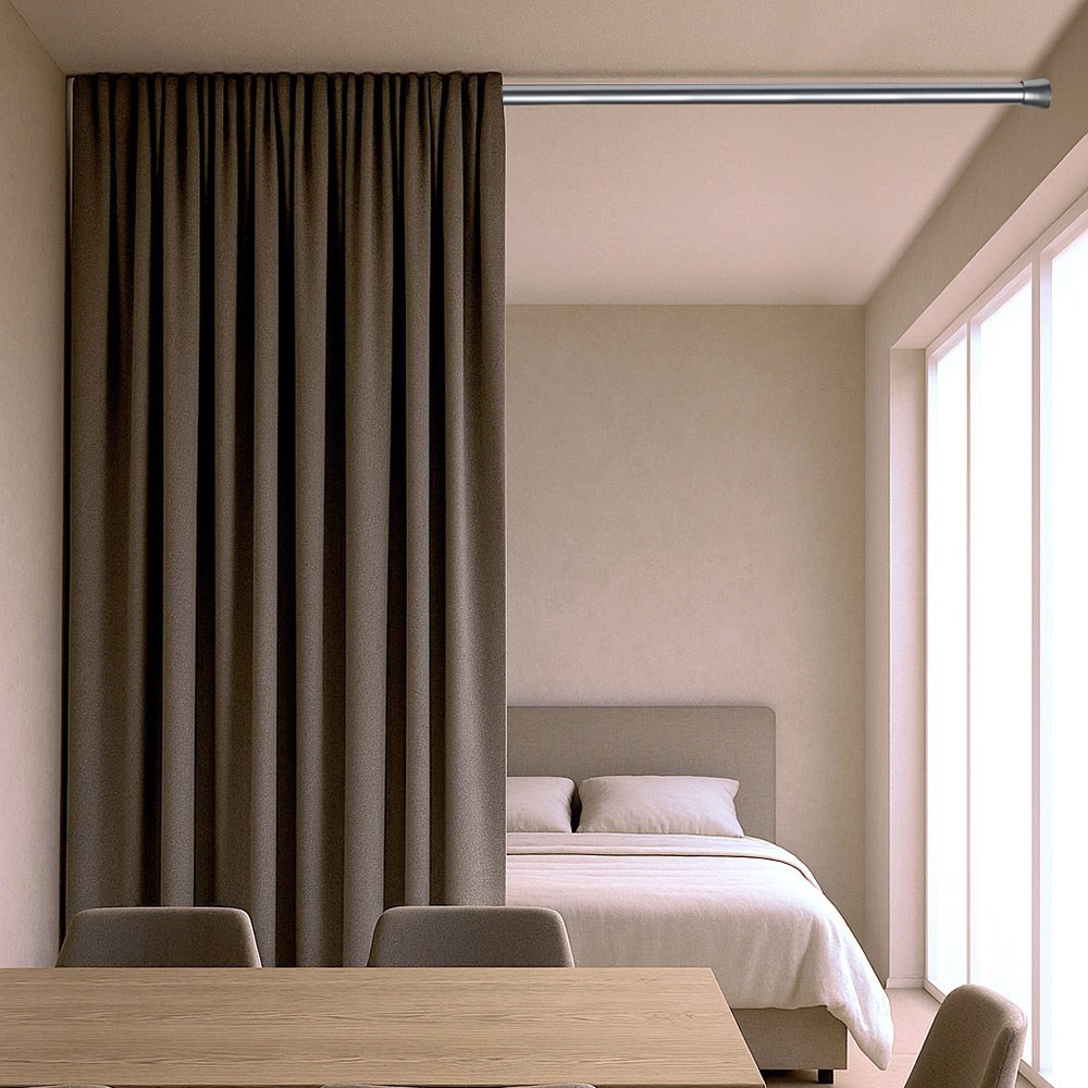 Barra extensível multiuso a pressão sem furos, prata, Ø2,8 - 2,5 x 50 - 80 cm - Image 3