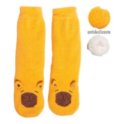 Meias capivara estampadas e antiderrapantes com forro de pelo suave e quentinho, tamanho 40-45.