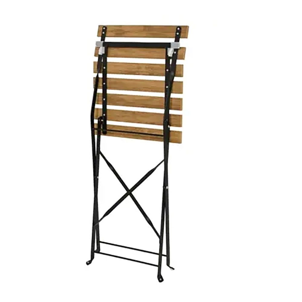 Conjunto de mesa e 2 cadeiras leeds, dobráveis, madeira, castanho - Image 4