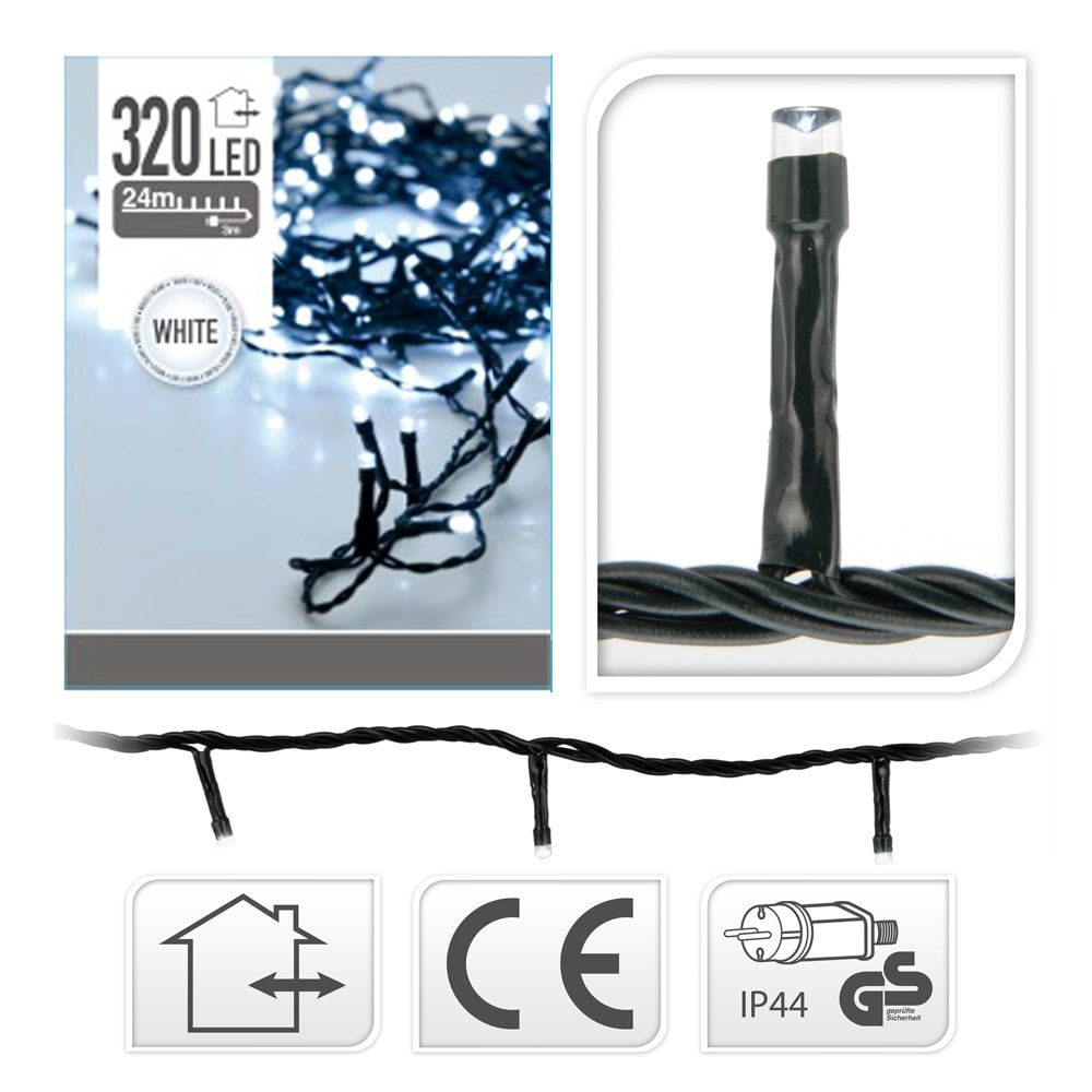 Grinalda fixa, 320 leds de LUZ fria, exterior, 24 m - Image 2