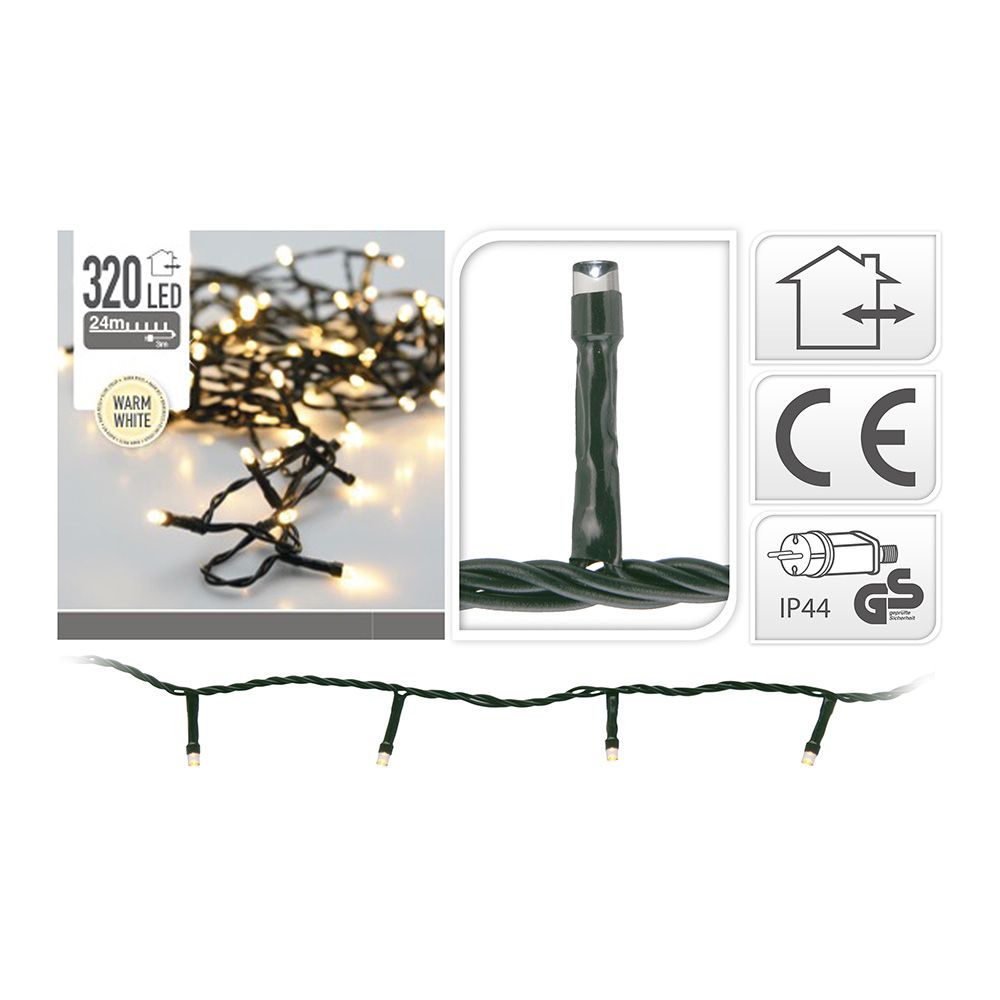 Grinalda fixa, 320 leds de LUZ quente, exterior, 24 m - Image 2