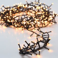 Guirlanda multifunções, uso exterior, tipo espinho, luz quente, 560 leds, 11 m
