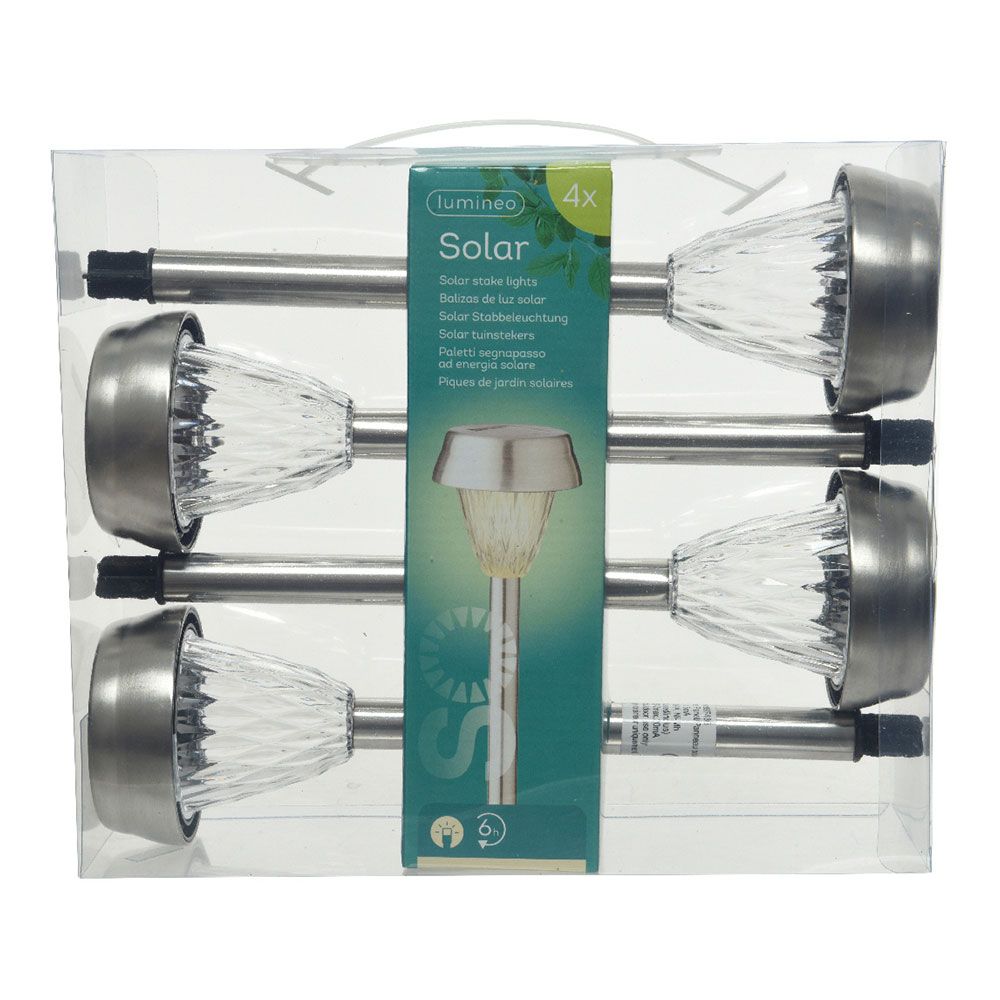 KIT 4 estacas INOX LUZ quente 24x8cm lumineo - Image 4
