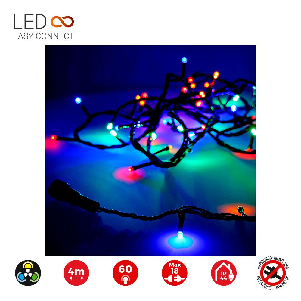 Grinalda easy-connect 60 leds multicor 30V total 1,08W IP44 4m - Image 2