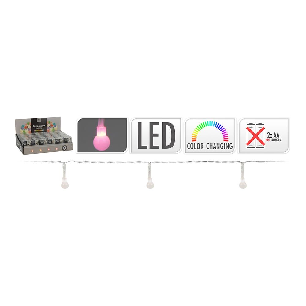 Grinalda a pilhas RGB 20 leds multicor esféricos 8mm IP20 2,3m - Image 2