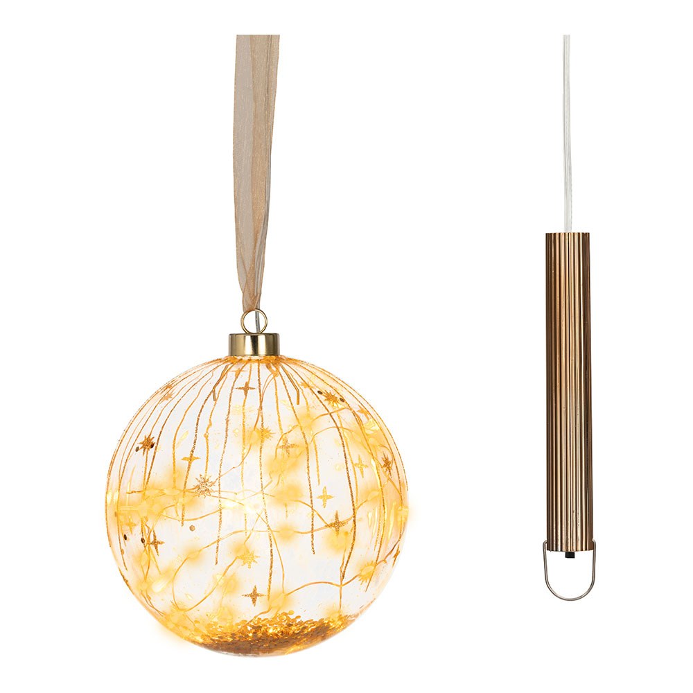 Bola micro led luz cálida, uso interior, a pilas, ø14 cm, transparente con alambre cobre - Image 2