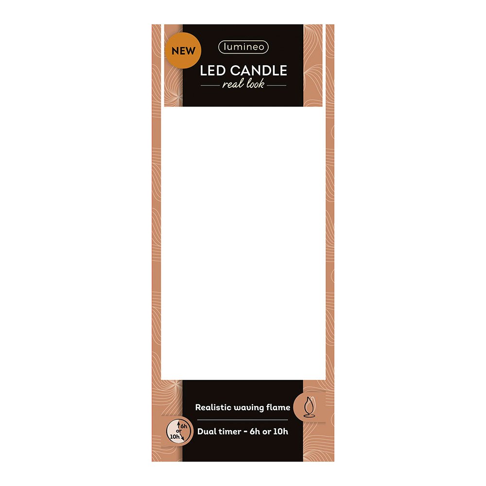 Vela de cera LED, com topo curvo, COR creme, Ø7,5 x 17 cm - Image 2