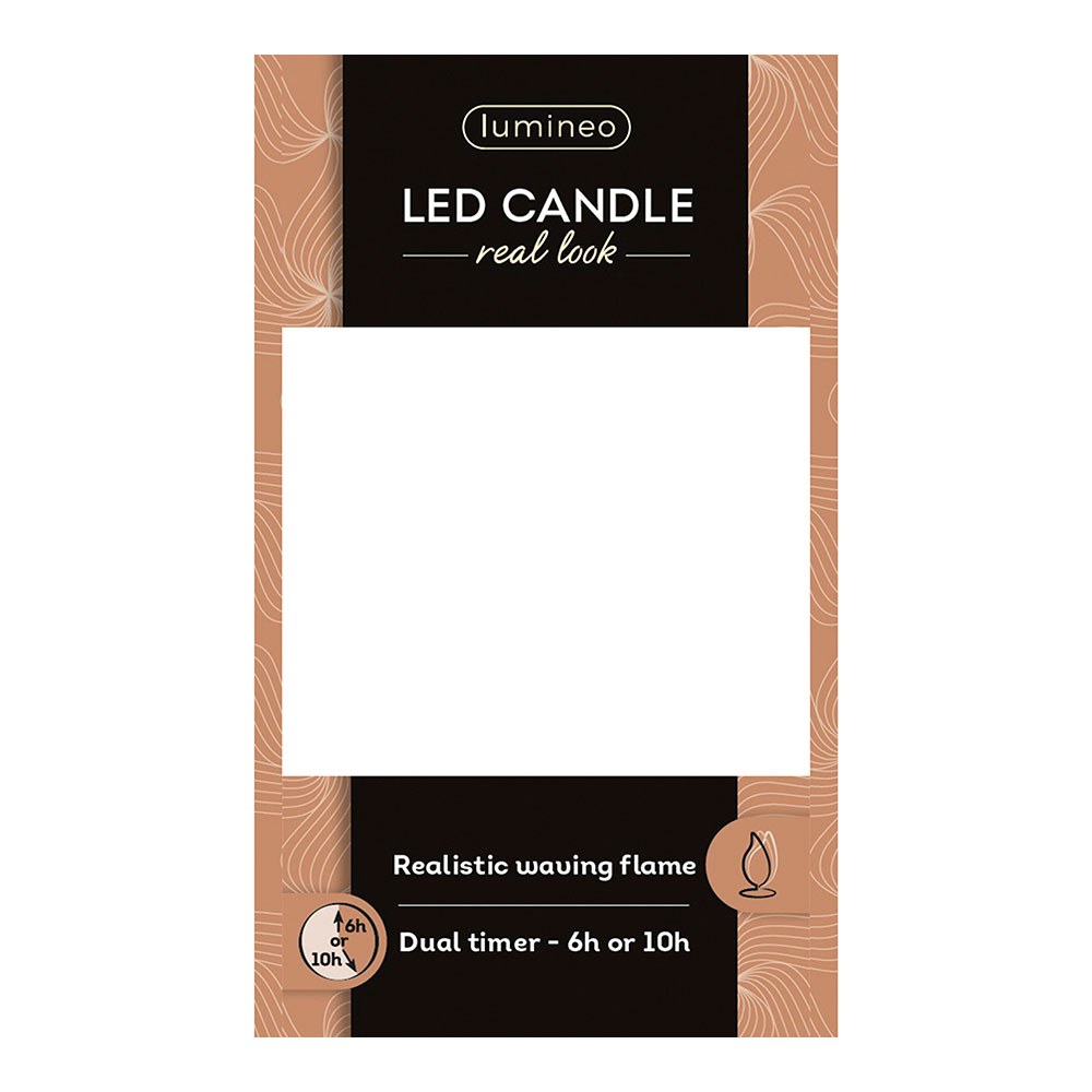 Vela de cera LED, com topo curvo, COR vermelha, Ø7,5 x 10,5 cm - Image 2