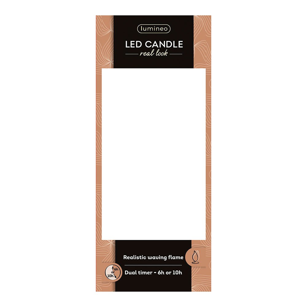 Vela LED de cera, com topo curvo, cor dourada ø7,5 x 17 cm - Image 2