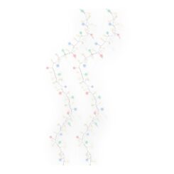 Guirlanda LED decorativa interna multicolor com fio prateado 80 LEDs 1,5 m