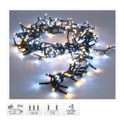 Grinalda micro cluster branco frio/quente 700 leds IP44 17m