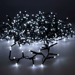 Grinalda LED compact intermitente branco frio 500 leds IP44 cabo verde 16m