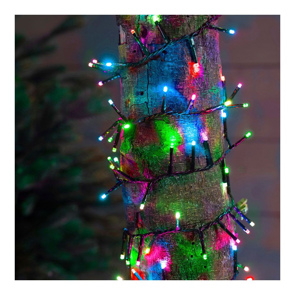 LUMINEO Guirlanda multifuncional, uso externo, LED compacto, multicolorido pastel, cabo verde, 750 LEDs, 21 m - Image 3
