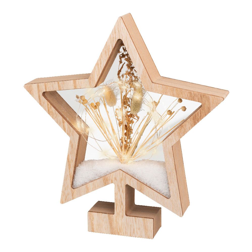 Estrela de madeira com micro leds, 26X4X28cm. lumineo - Image 2