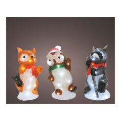 LUMINEO Figuras de animais em acrílico LED para exterior 13x10x24cm 20 LEDs modelos variados