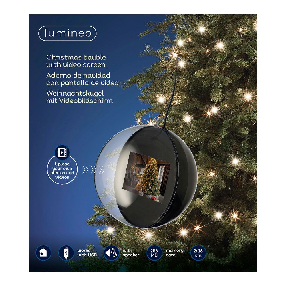 Decoração de natal com ecrã vídeo Ø15cm - Image 3