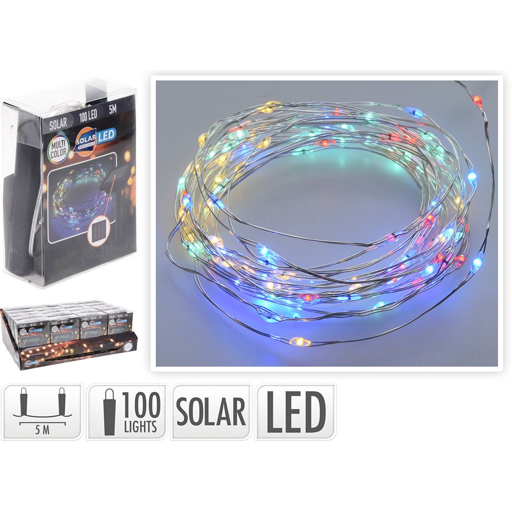 Grinalda 100 micro LED solar multicor IP44 7m.