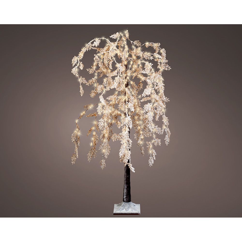 Salgueiro micro LED com efeito de neve, Ø70 x 180 cm