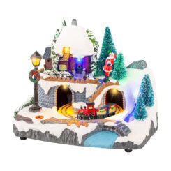 Cena de Natal com movimento e luz, modelos variados, 20,8 x 13,9 x 17 cm