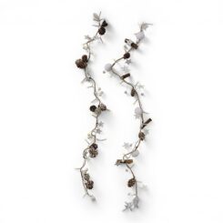 Grinalda de pinhas e estrelas, 24 leds, LUZ quente, interior, 1,20 m