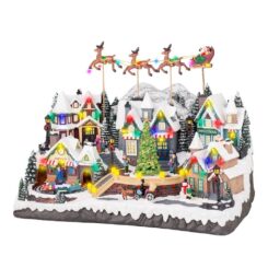 Cena de Natal com LED, movimento e música 55 x 37 x 32,5 cm