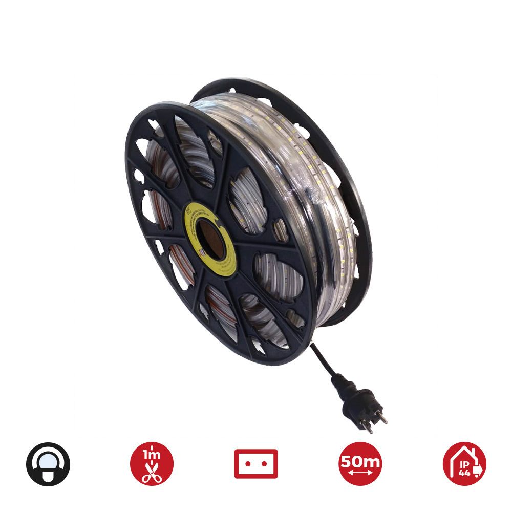 Tira LED 50m. 60 leds/m 4,2W/m branco frio 6.400K, IP44, 220-240V (USO interior-exterior) 12mm grossor EDM - Image 2
