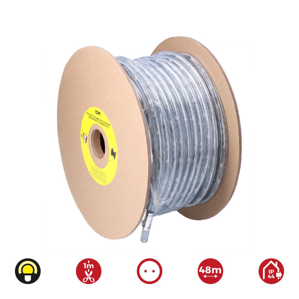 Tubo flexível fixo de 2 vias 48m. 30 led/m IP44 amarelo - Image 2