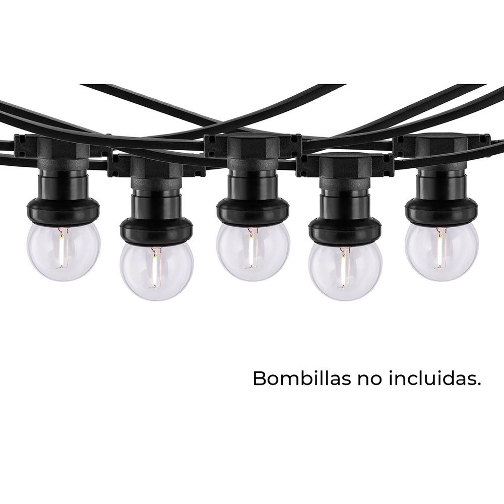 Grinalda com 20 casquilhos 2000W 50-60 HZ 220-240V E27 IP44 20m