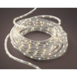 Luzes de corda LED brancas quentes, uso externo, 567 LEDs, 8 funções, fio prateado, 9 m