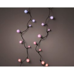 Guirlanda multifuncional, uso externo, cereja, multicolorido, cabo preto, 120 LEDs, 9 m