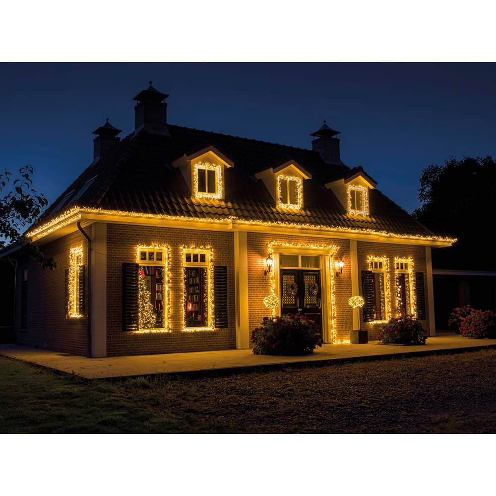 Guirlanda de conexão LED multifuncional (interconectável) 250 LEDs luz quente com efeito intermitente verde exterior 18,7 m - Image 2