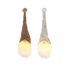 Ornamento suspenso gnomo com luz quente fixa ø6 x 20 cm, cores sortidas