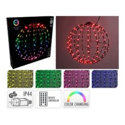 Bola de metal dobrável, com 168 LEDs RGB, ø40 cm