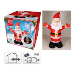 Papai Noel inflável com LED, IP44, 120 x 70 x 190 cm